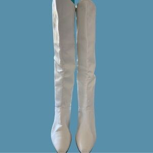 Elegant White leather Boots